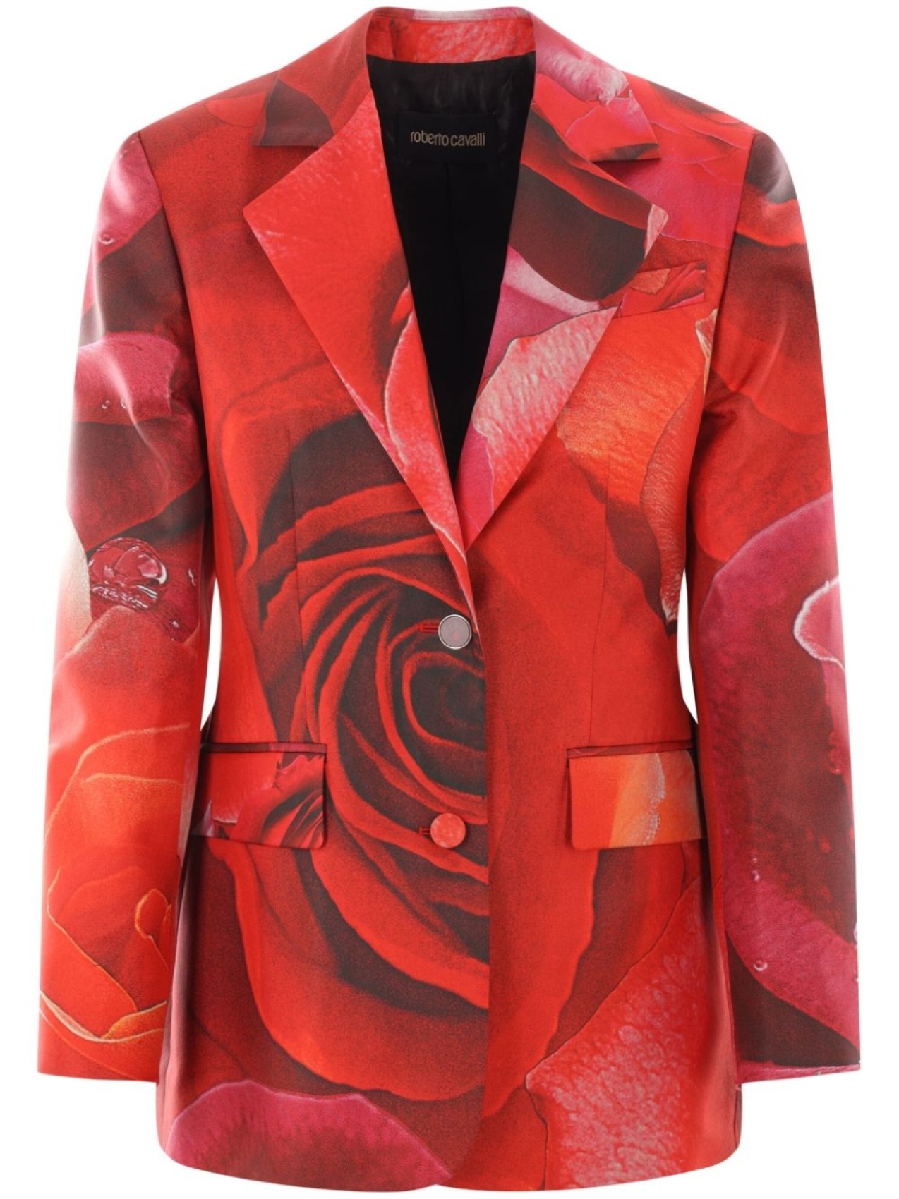 

Roberto Cavalli блейзер с принтом Garden Rose, красный