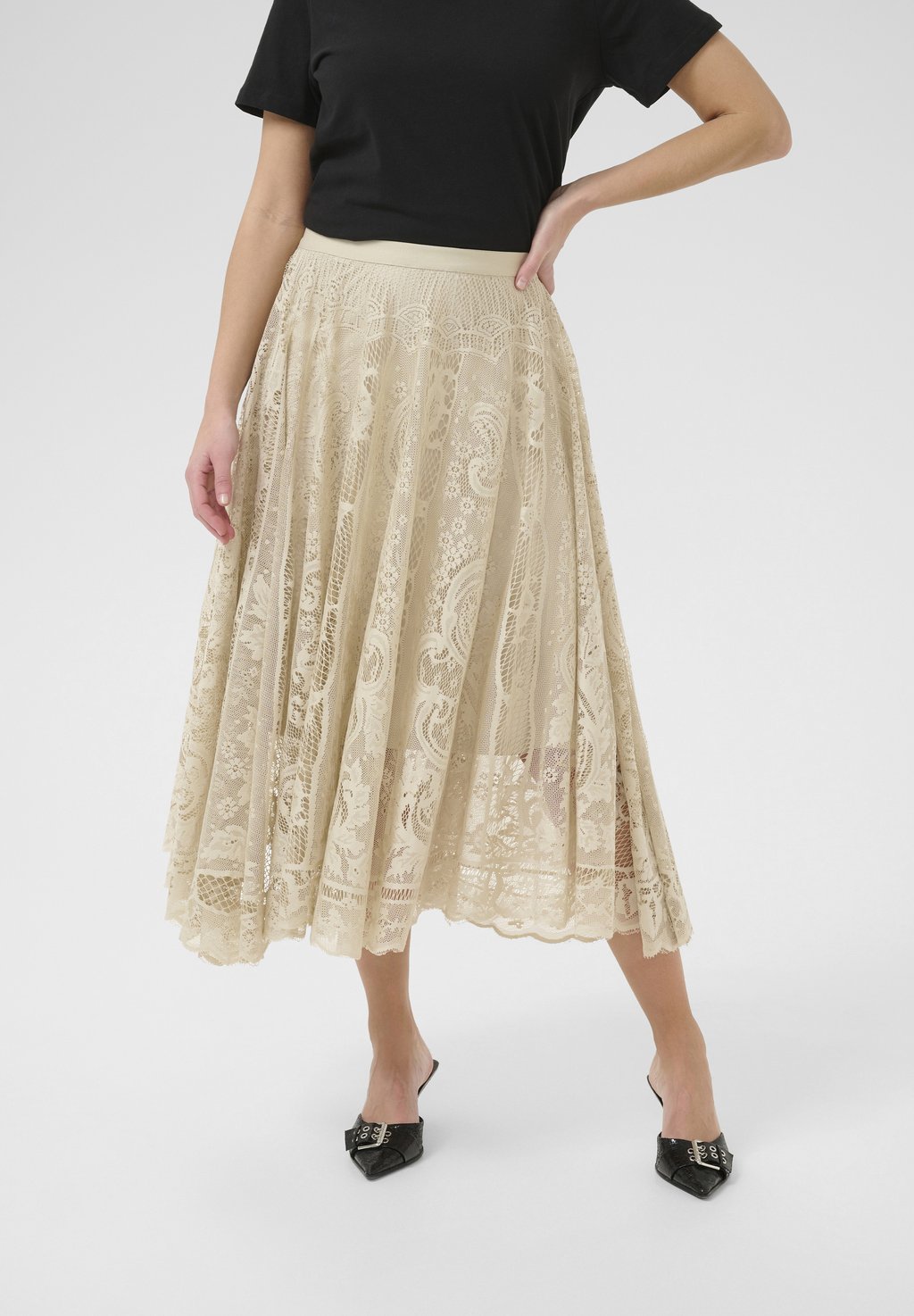 

Юбка А-силуэта Pleated skirt Kaffe, бежевый