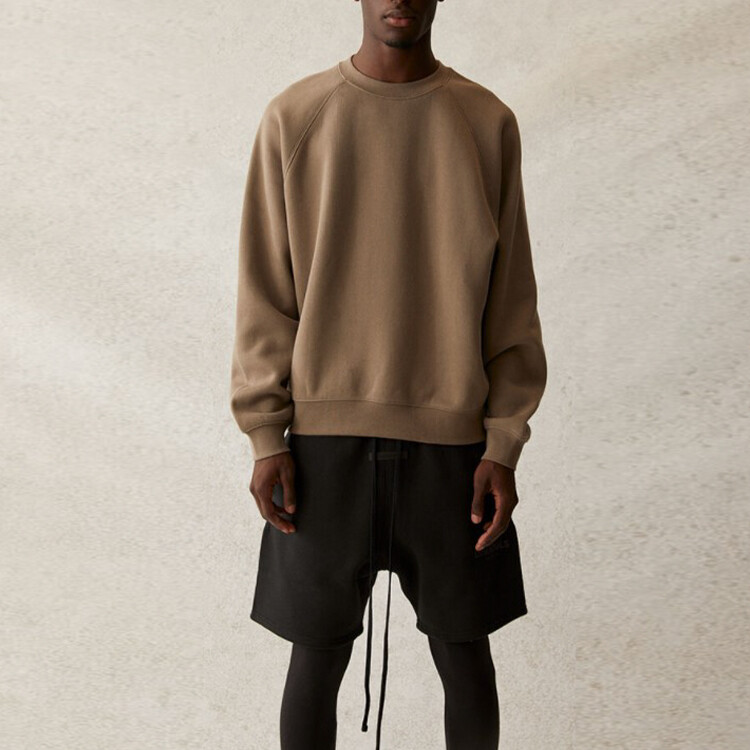 SS21 Толстовка унисекс серо-коричневого цвета Fear Of God Essentials, коричневый — фото 3
