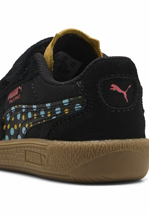 Палермо, кроссовки с изображением капризного кота, детская обувь Puma, Black/Archive Gold — фото 4