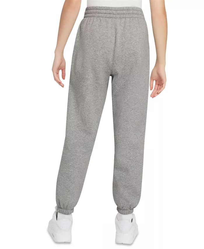 Большие девочки Спортивная одежда Club Fleece Свободные лого джоггеры Nike, серый — фото 2