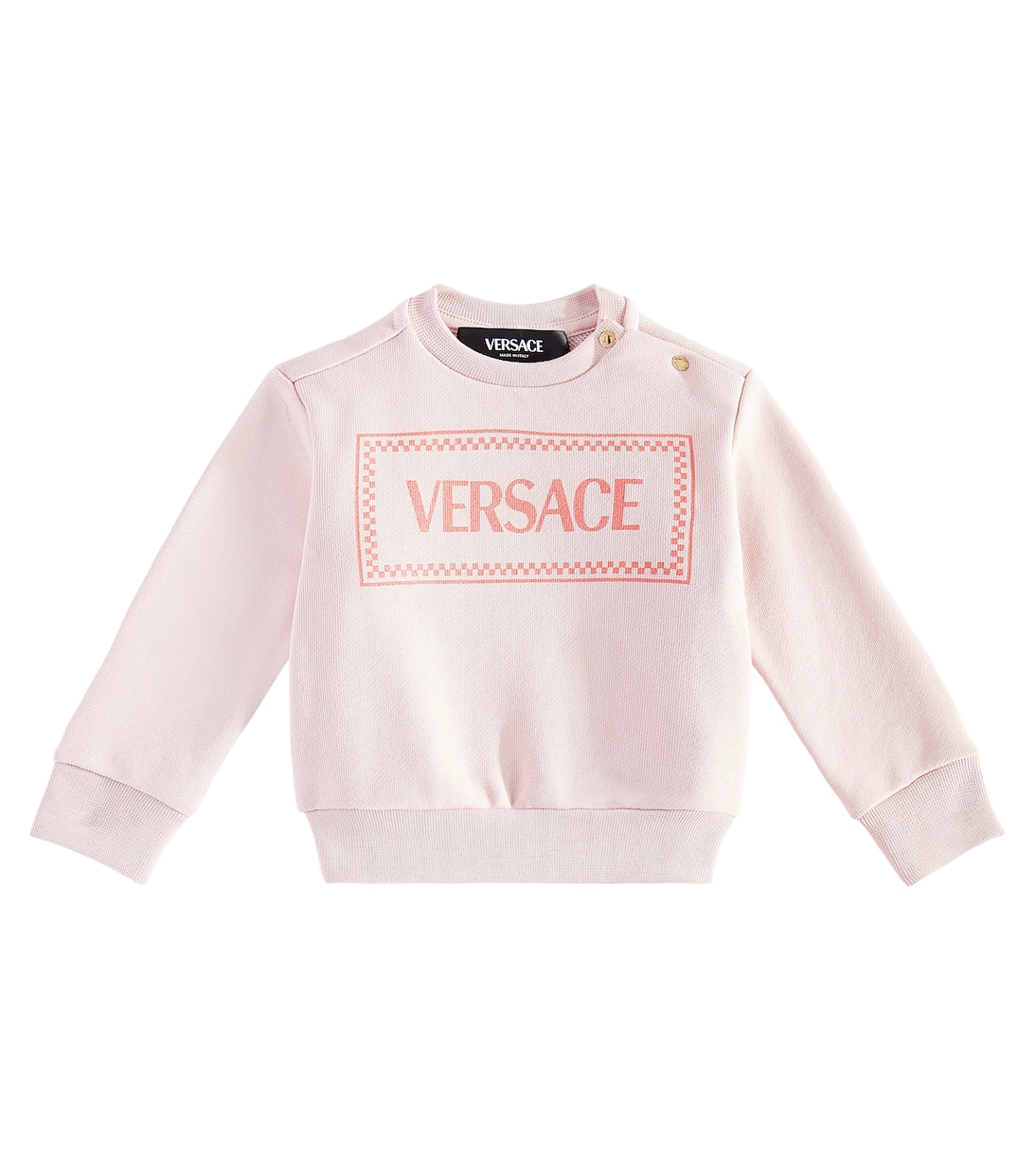 

Детский свитер из хлопкового джерси с логотипом Versace Kids, Rosa + Coral