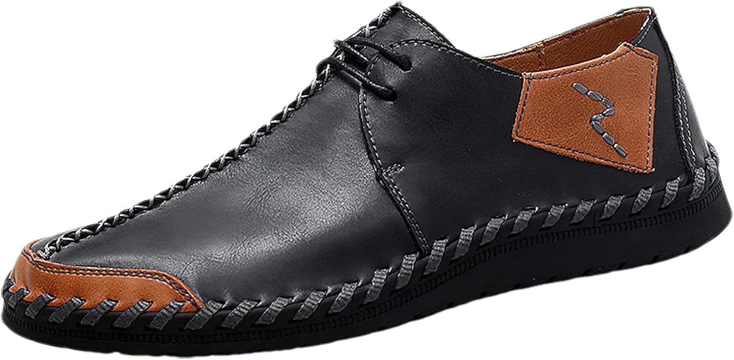 

Мужские кожаные лоферы Rismart, сшитые вручную, повседневные кроссовки низкого кроя, черный