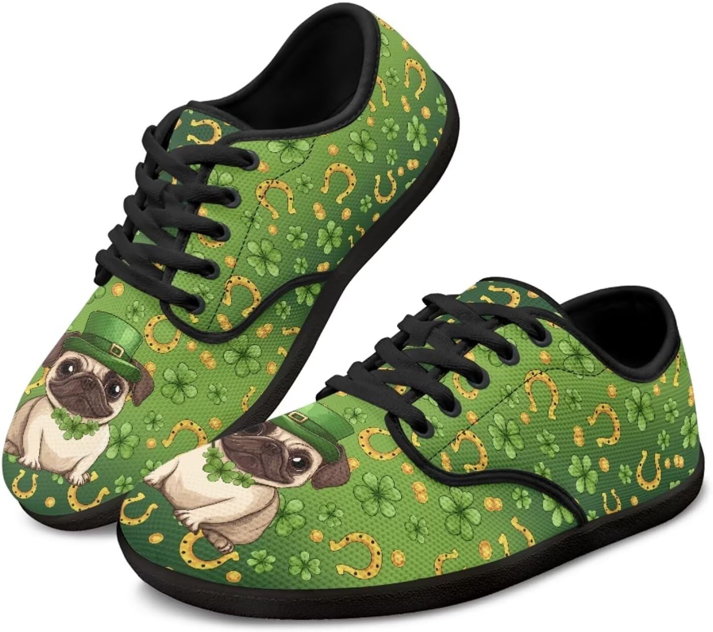 

Кроссовки на шнуровке с графическим принтом Chaqlin, St. Patrick's Day Pug