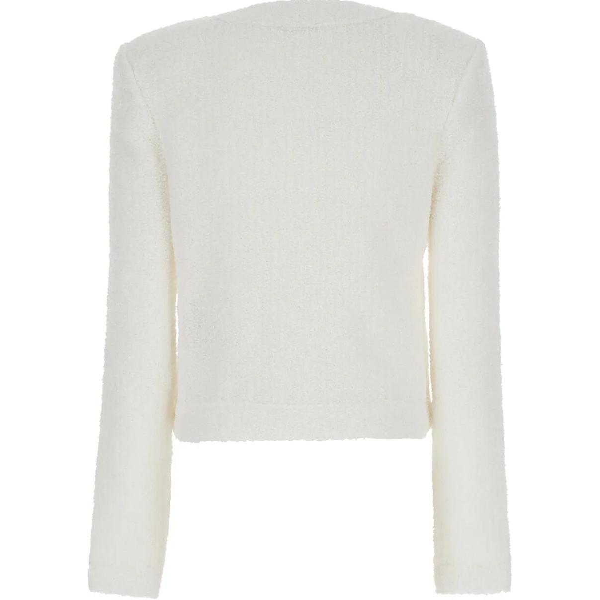 BALMAIN Майами твидовая куртка с четырьмя карманами, White — фото 4