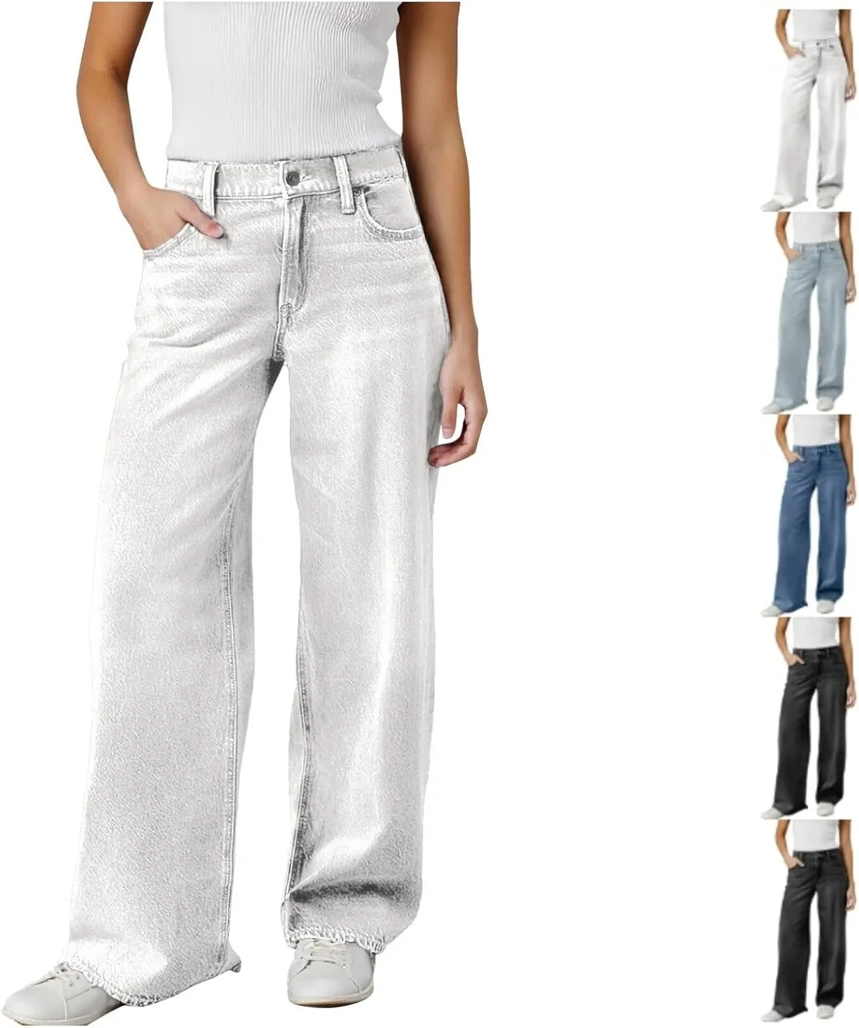 

Джинсы для женщин High Waisted Plus Size Baggy XINGJIAARTS