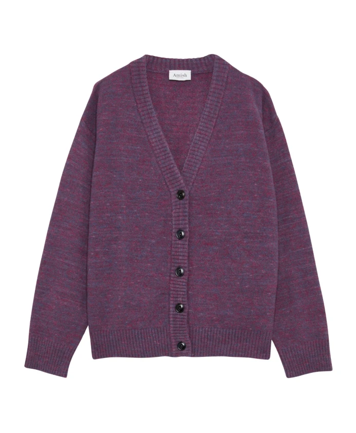 

Фиолетовый короткий кардиган из альпаки Amish, мультиколор