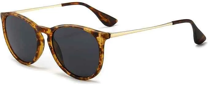 

Винтажные круглые солнцезащитные очки для женщин и мужчин в классическом ретро-дизайнерском стиле Generic, Amber Frame (Matte Finish)/Polarized Gray Lens