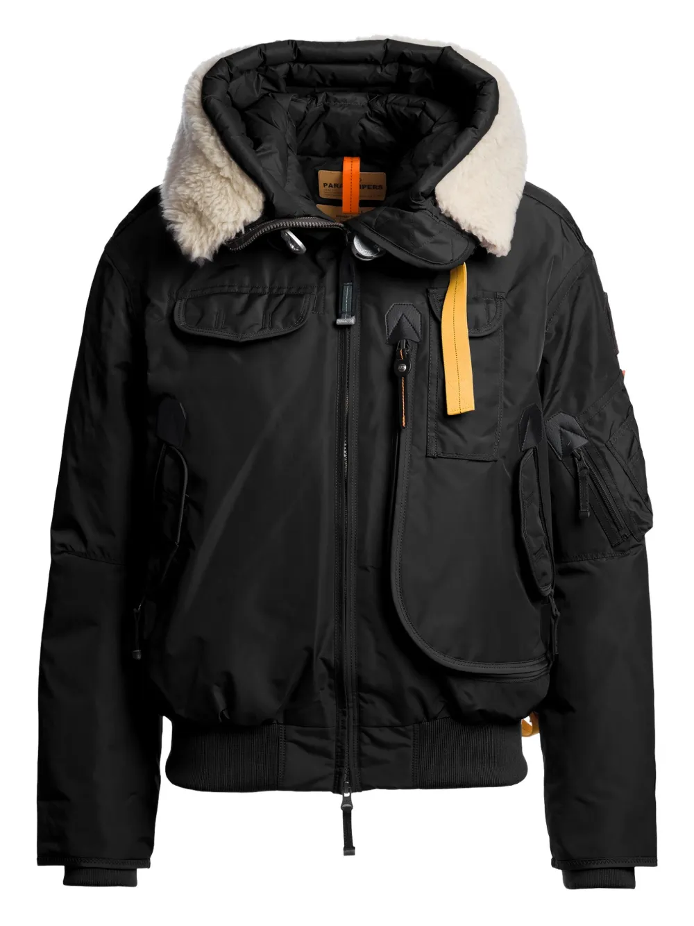 

Бомбер с капюшоном и меховой отделкой Parajumpers, черный