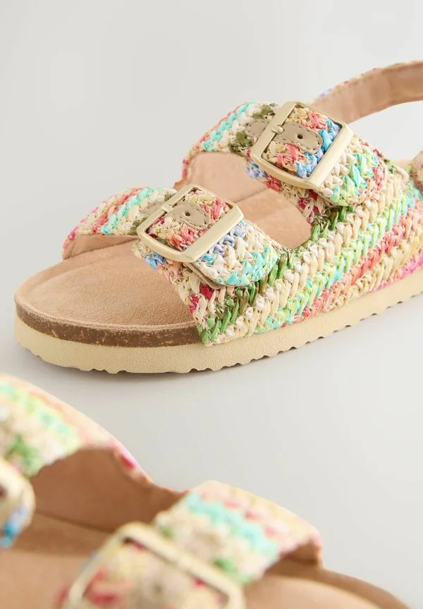 Сандалии с широкой и закрытой колодкой Next, Rainbow Raffia — фото 3