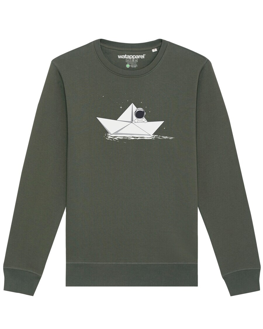 

Свитер Watapparel Sweatshirt Astronaut in paper boat, хаки