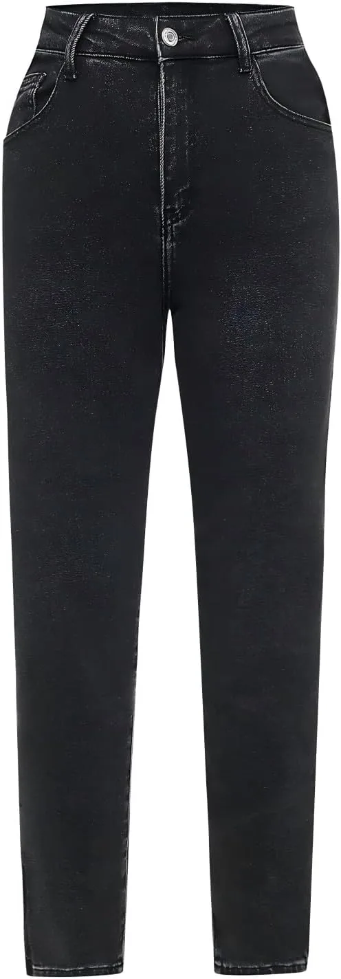 

Женские джинсы Mom Jeans High Waisted черные серые Stretchy Boyfriend JEANIR