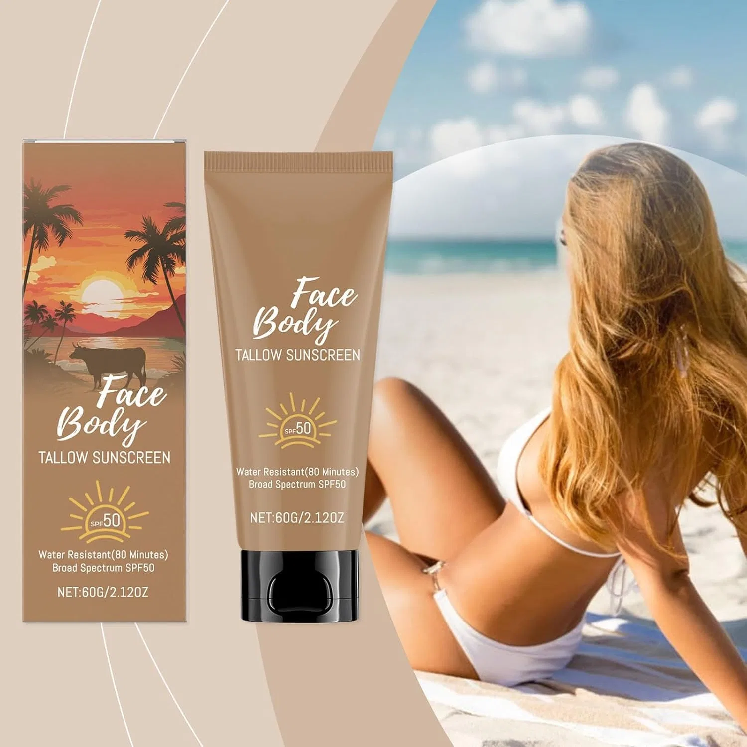 Солнцезащитный крем Tallow SPF 50 для лица и тела Radiantre — фото 2
