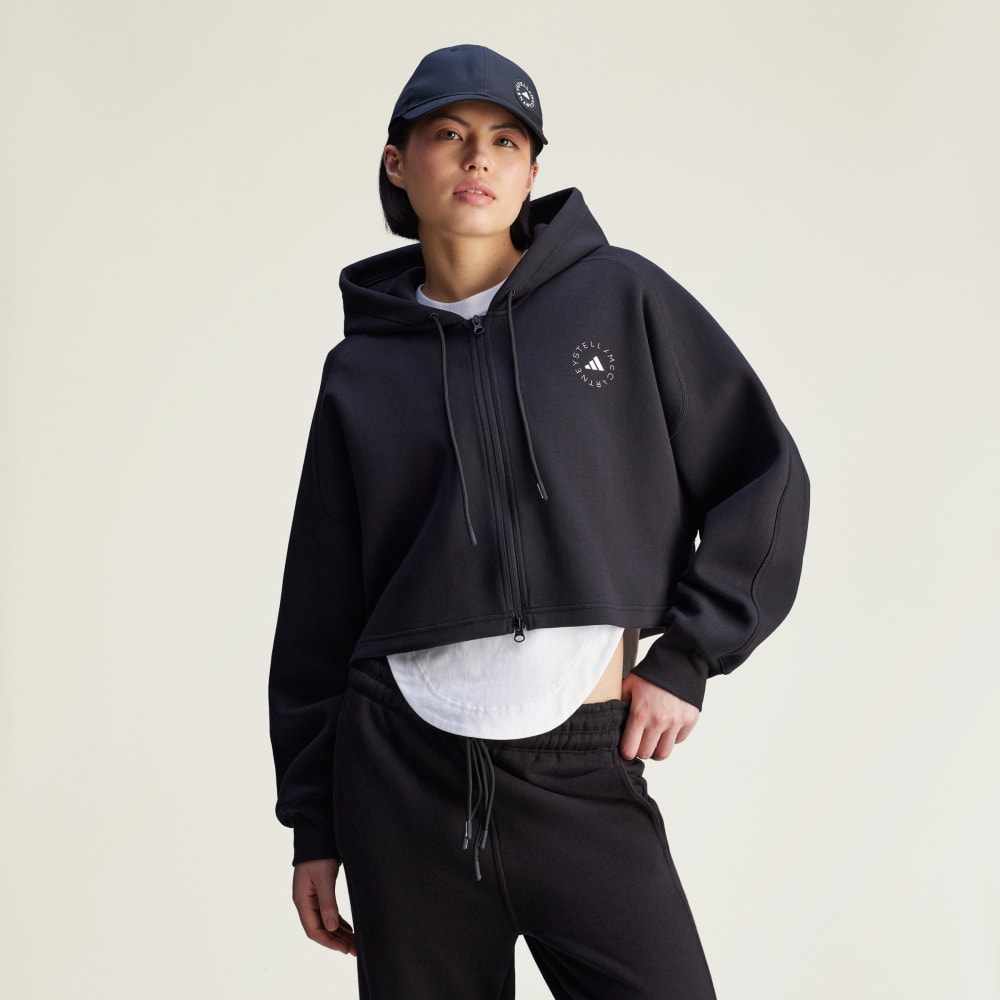 

Спортивное худи Adidas by Stella McCartney Sportswear Cropped Hoodie, черный