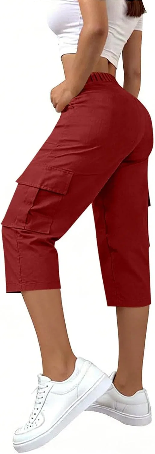 Капри Active для женщин, High Waisted, Cargo, Red — фото 2