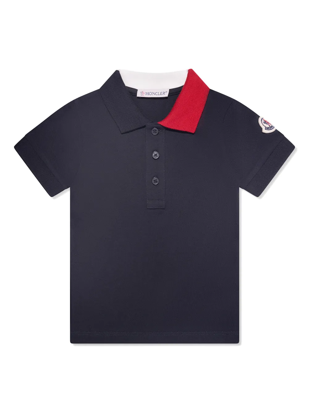 

Рубашка поло с нашивкой-логотипом Moncler Enfant, синий