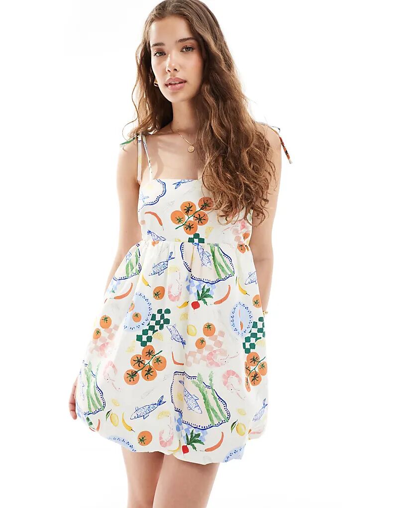 

Мини-платье New Look для пикника с пышной юбкой в белый узор