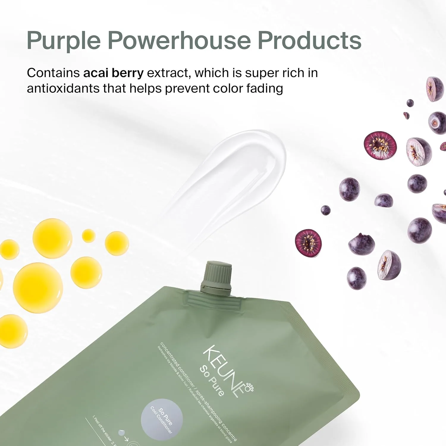 Кондиционер для волос KEUNE So Pure Cool Silver, защита от желтизны и окрашивания, увлажнение, 10, 1 жидких унций. gray — фото 4