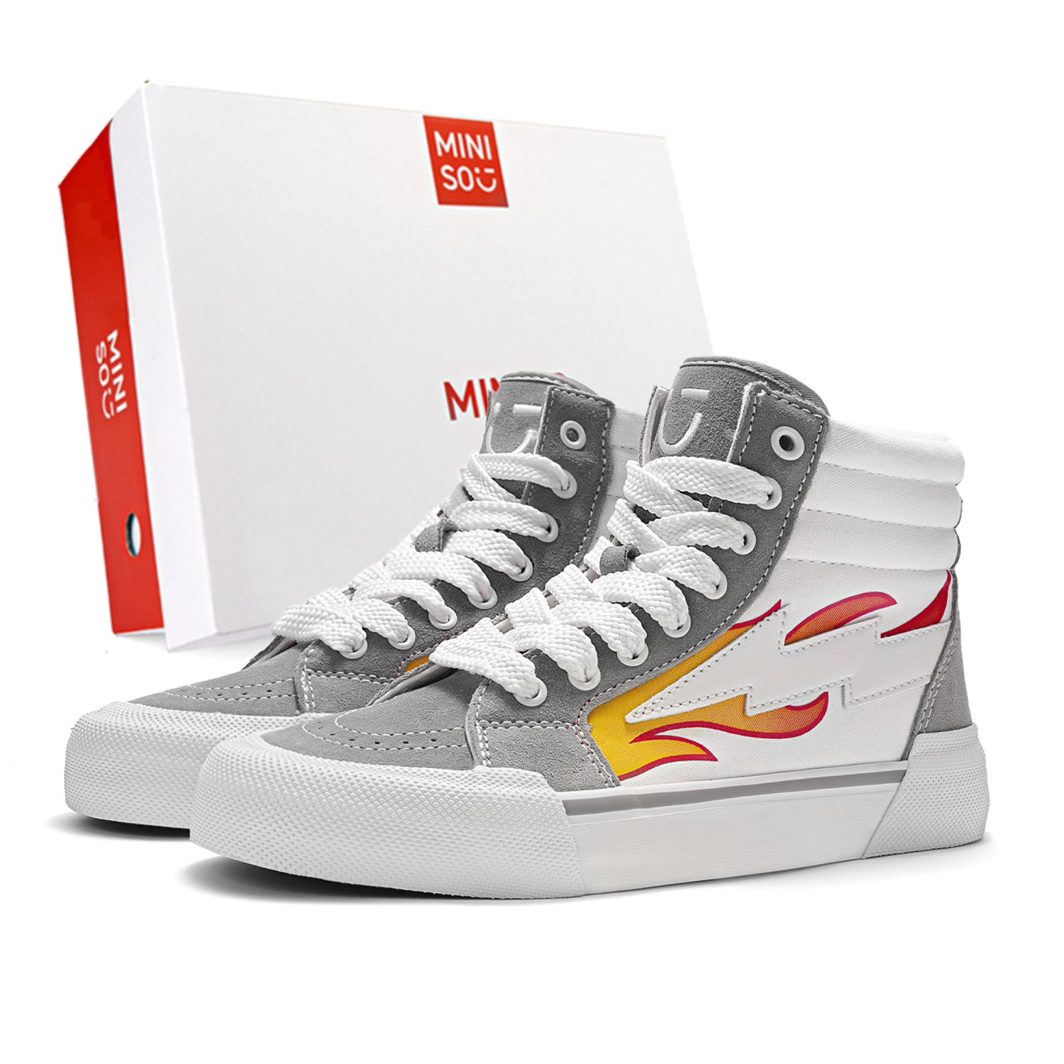 

MINISO Высокие скейтерские кроссовки унисекс Flame Black, цвет Flame Black