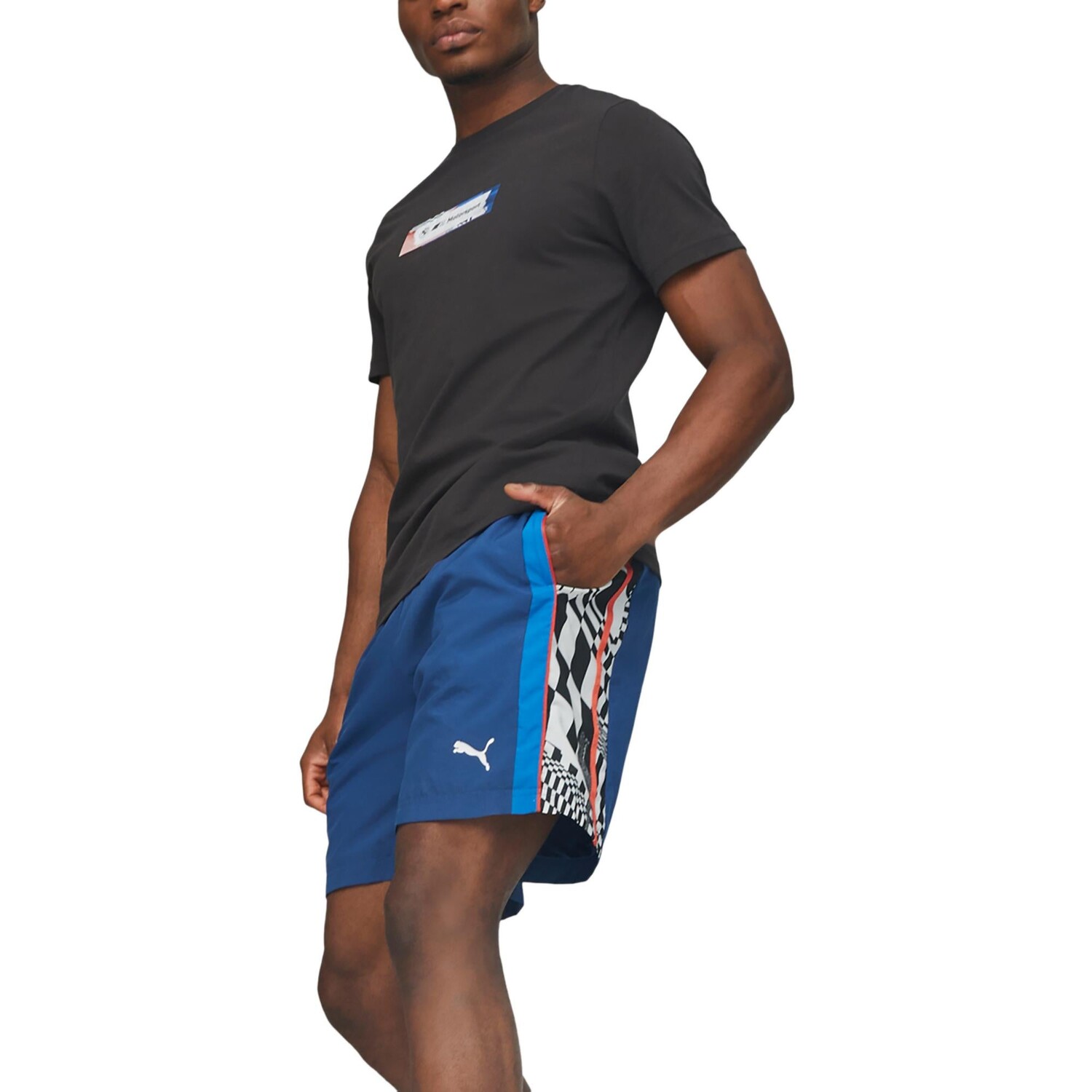 

Мужские шорты для фитнеса с логотипом Puma, цвет Pro Blue