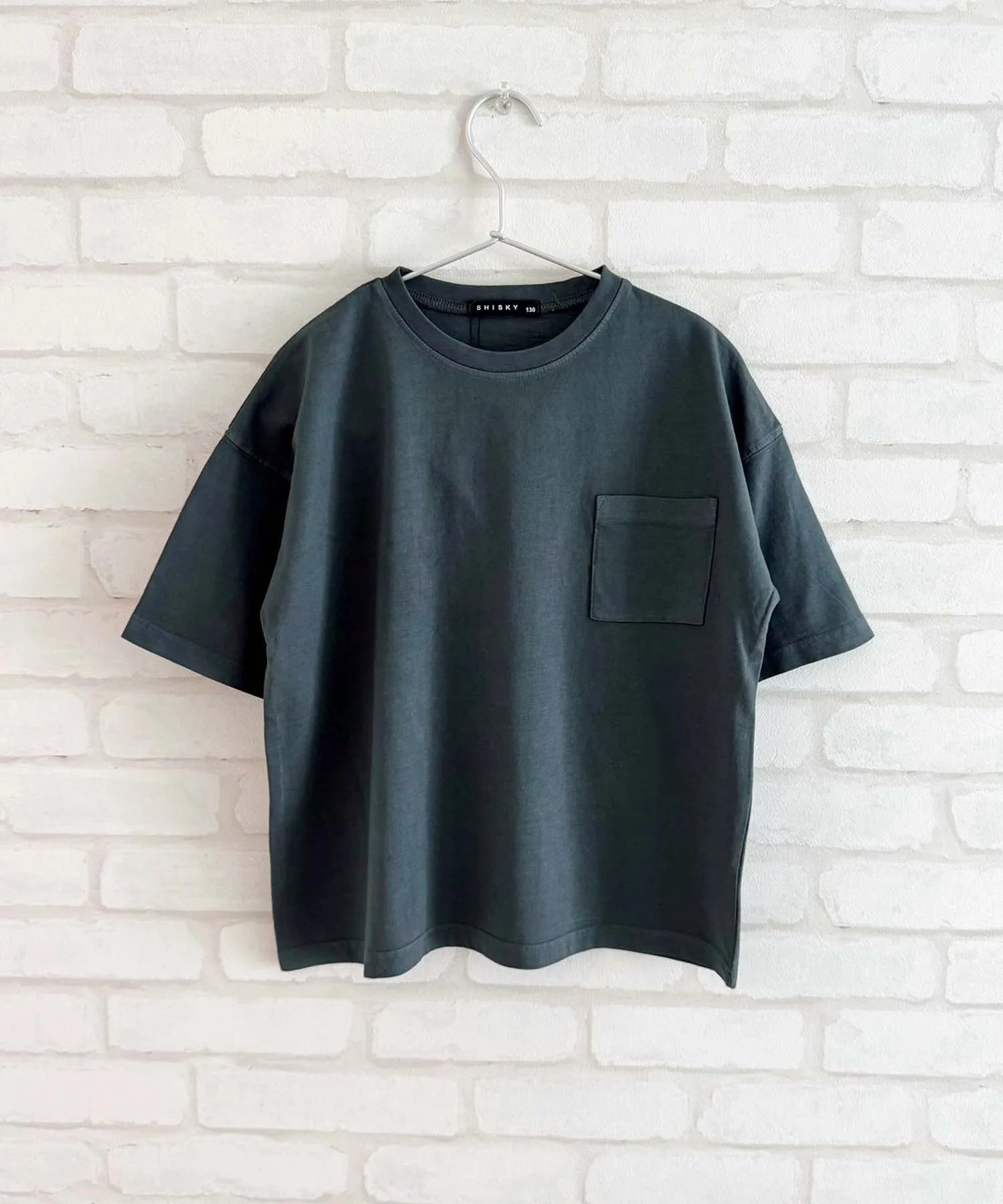 Детская футболка оверсайз с пигментной обработкой Pigment Oversize T-Shirt ZI-ON тёмно-серая