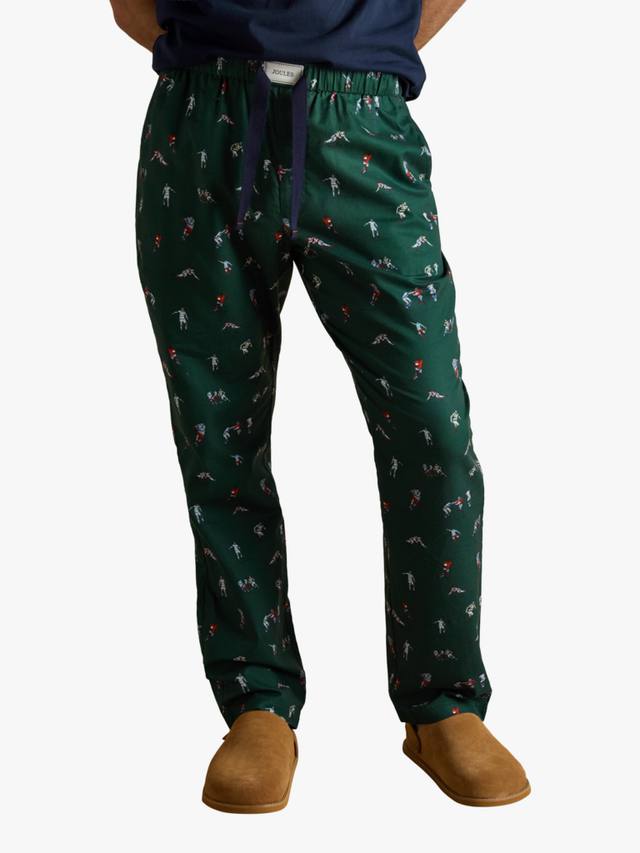 

Хлопковые пижамные брюки с принтом в стиле регби Joules, Green/Multi