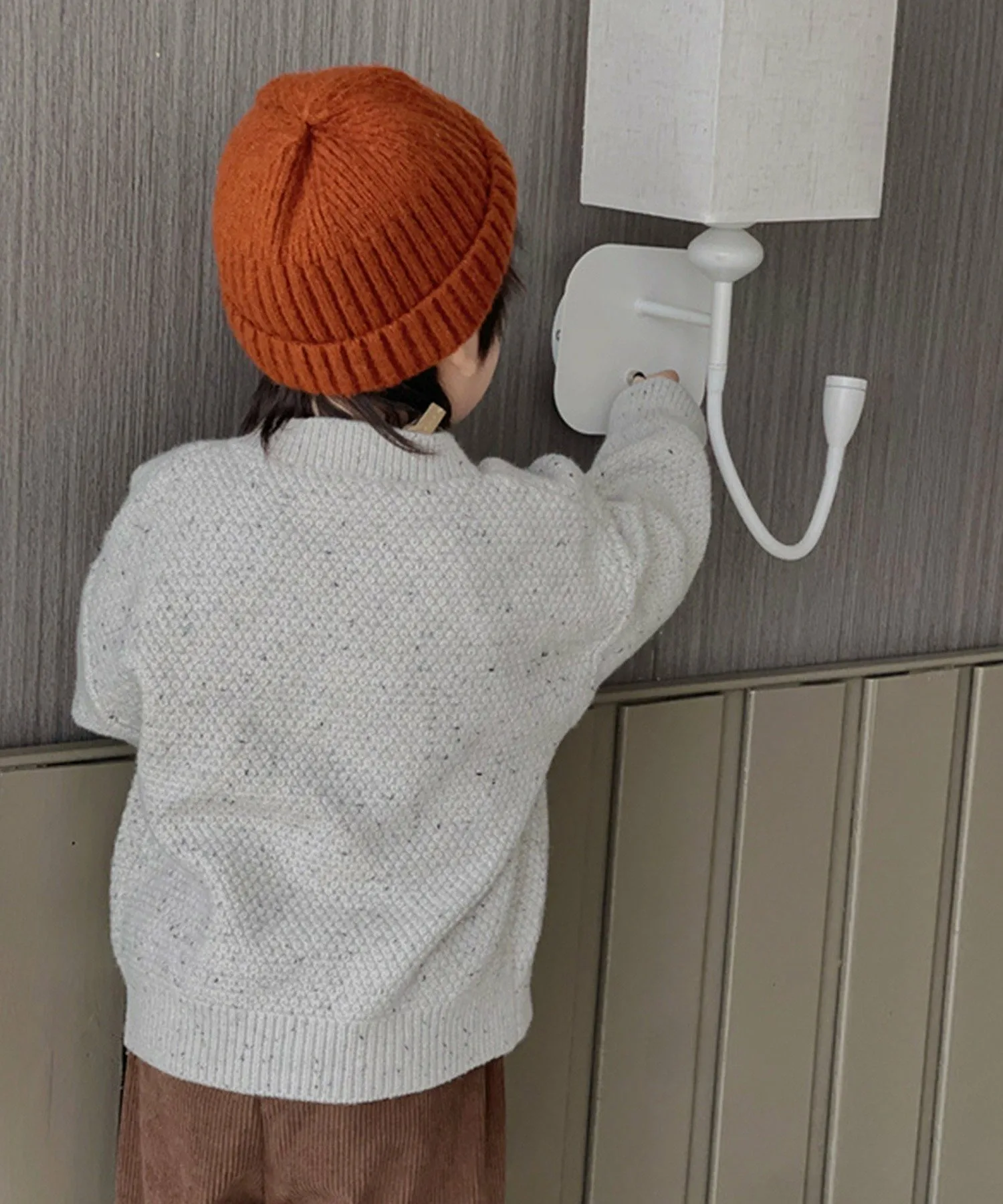 Корейская детская одежда, милый вязаный кардиган Aimoha Kids, gray — фото 4