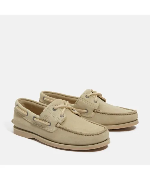 Мужские мокасины из премиальной кожи Classic Boat Shoes Timberland бежевые — фото 4