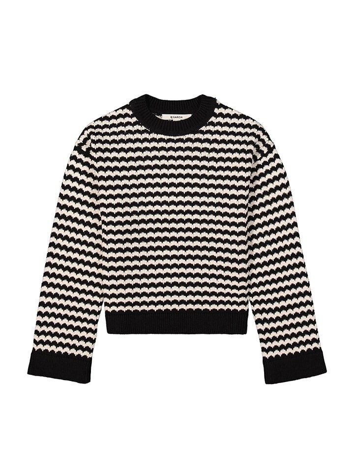 

Пуловер Garcia Pullover inn Schwarz/ Weiß