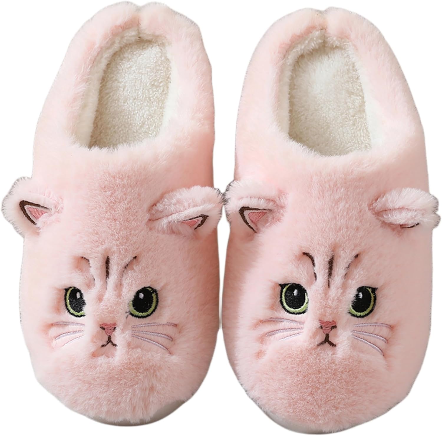 

Мягкие и удобные тапочки в виде животных, домашние тапочки для женщин, плюшевые тапочки для спальни в виде кошек Baiyuruodie, розовый