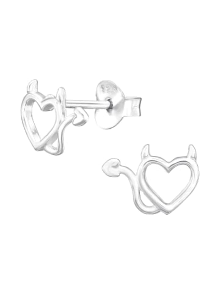 

Alexander York Серьги-гвоздики «Дьявольское сердце» из серебра 925 пробы, комплект из 2 штук