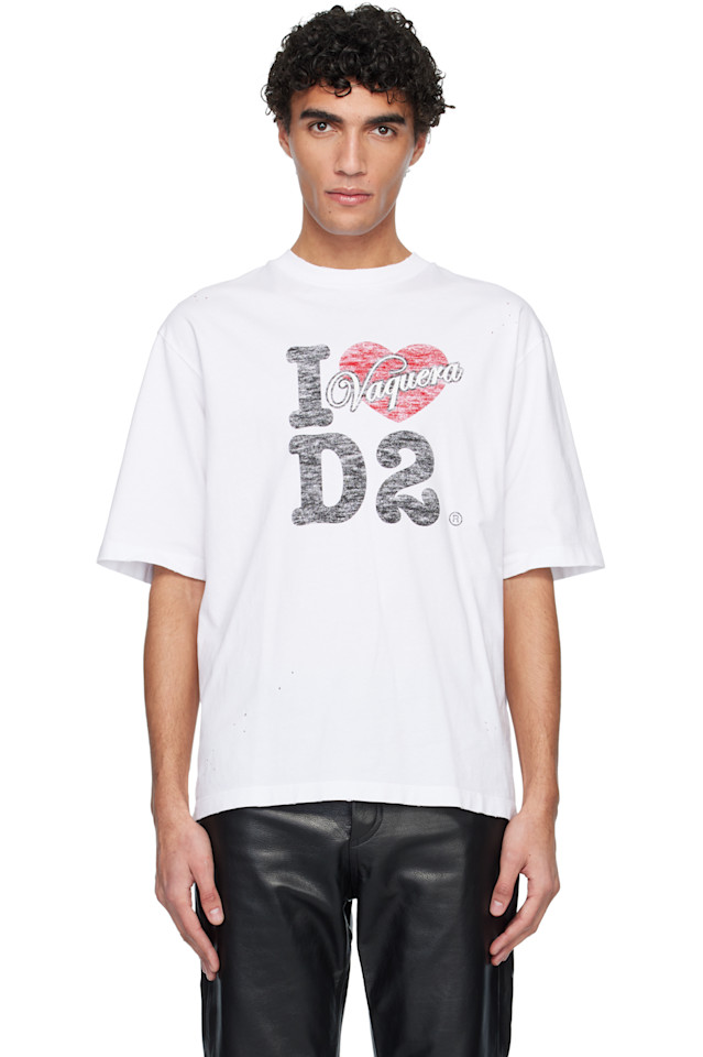 

Футболка свободного кроя в стиле Vaquera Dsquared2, белый