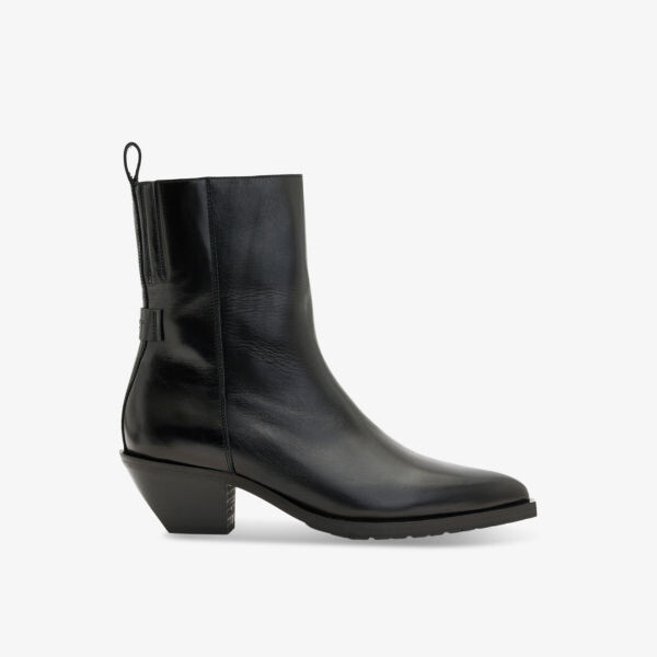 

Ботильоны из натуральной кожи на молнии Allsaints, черный