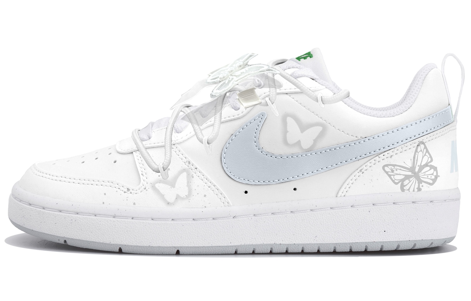 

Кроссовки для скейтбординга Nike Court Borough устойчивые к истиранию низкие детские бело-серые подростковые