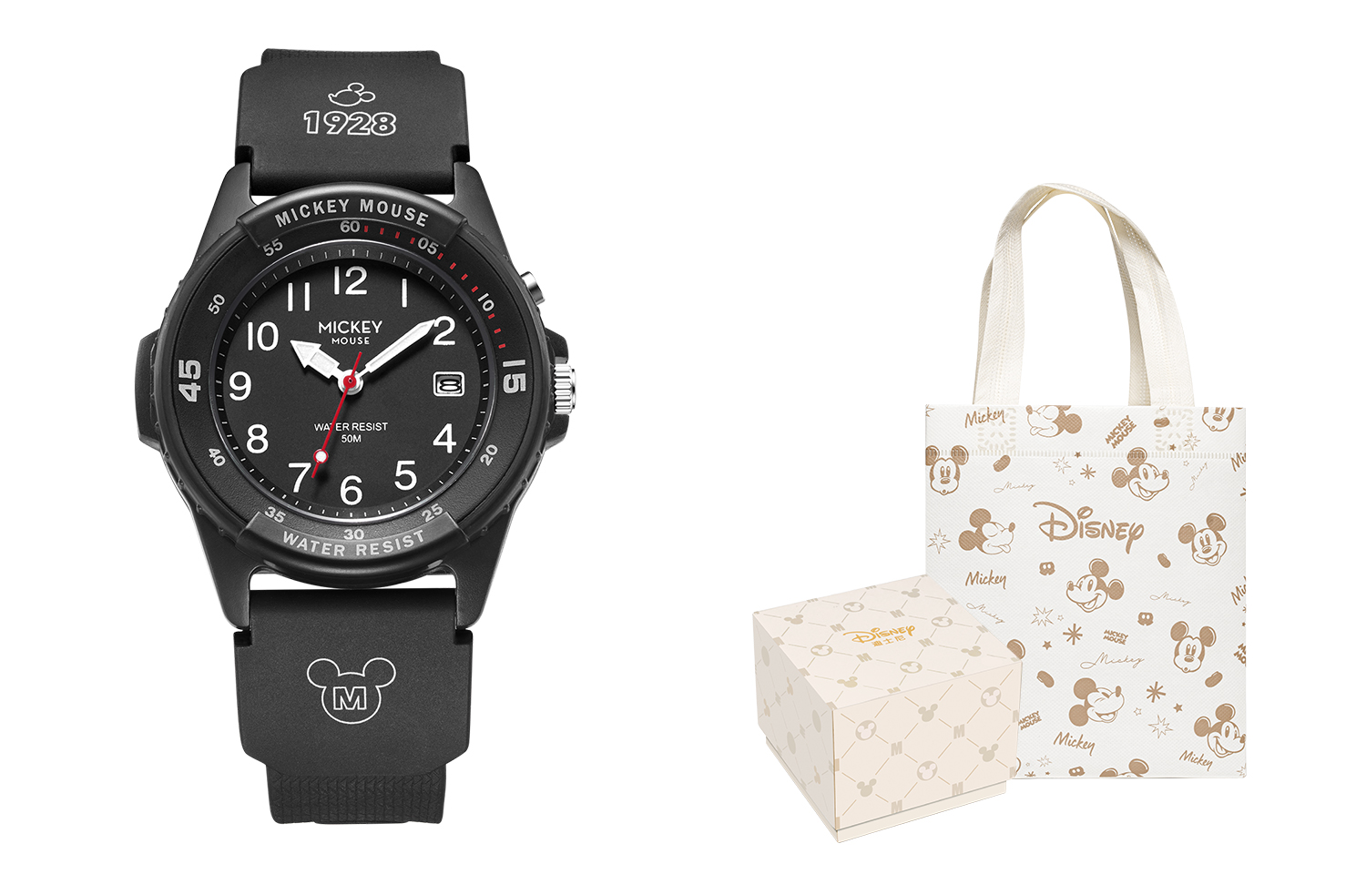 

Disney Часы Mickey Series Quartz Movement Rubber Strap Watch Women's Watch Black Dial