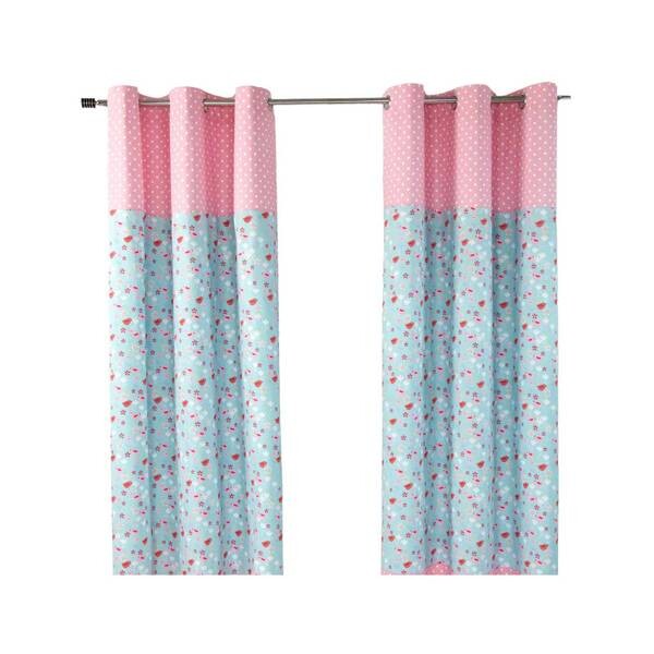 

Штора Homescapesn Vögel & Blumen 2 шт, 137x228x228 см цвет rosa/blau