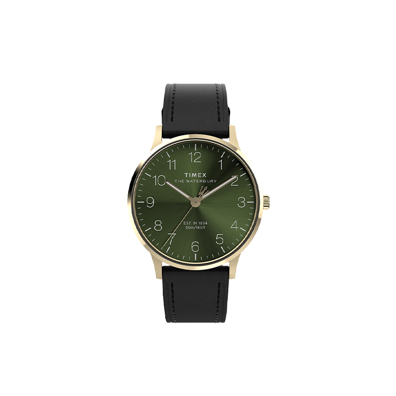 

TIMEX Мужские часы Waterbury Collection, кварцевый механизм, зеленый циферблат
