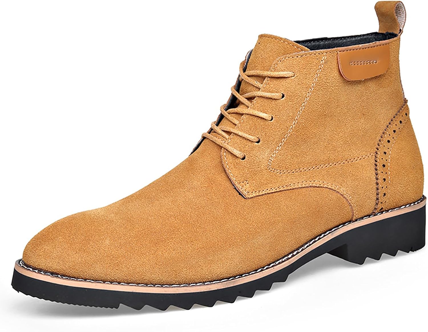 

Мужские замшевые ботинки чукка на массивной подошве, шнуровка, классические повседневные и деловые ботинки, оксфорды для работы Siyake, желтый