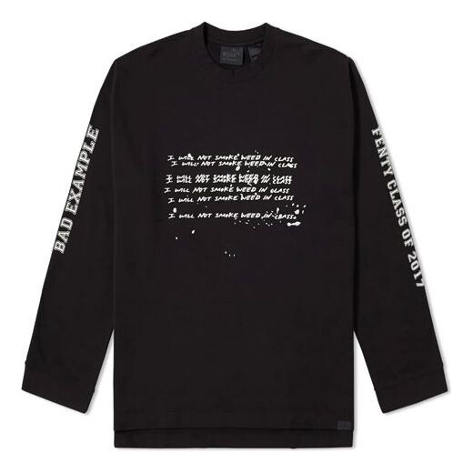 

Свитер x rihanna fenty long sleeve crew neck 'black' Puma, черный