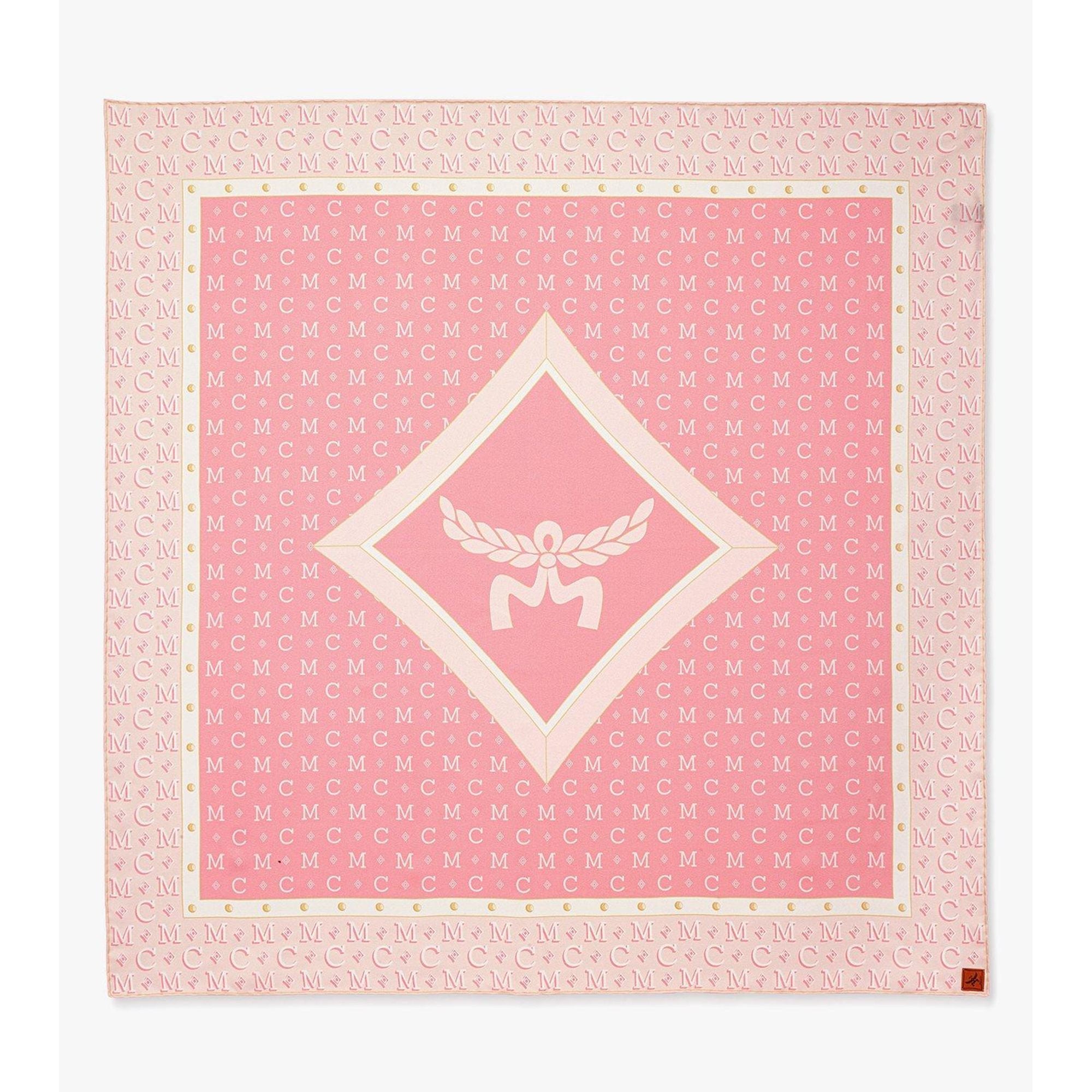 

Шарф с ромбовидной монограммой из органического шелка MCM, розовый