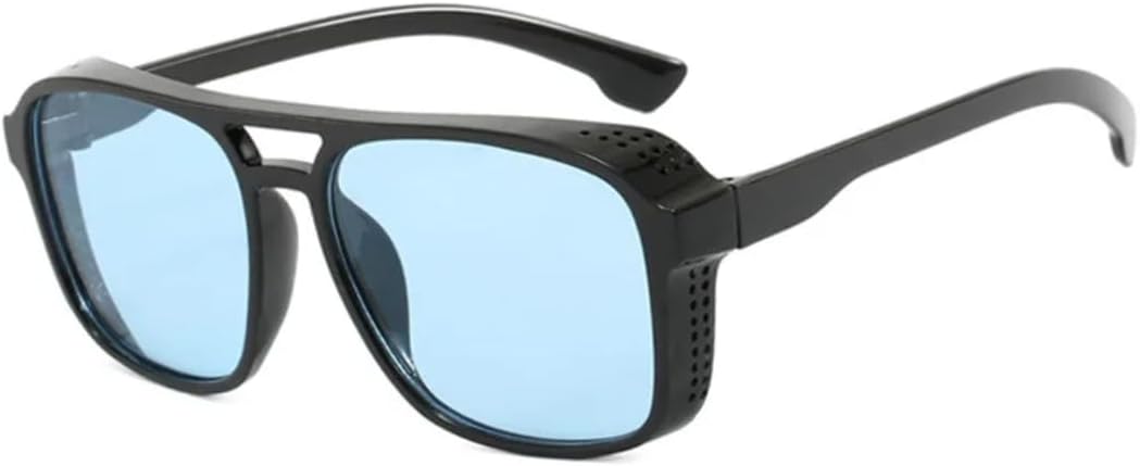 

Солнцезащитные очки для мужчин и женщин - защита UV400 - двойные перемычки, градиентные линзы, большая оправа, подходят для занятий спортом на открытом воздухе и вождения DSVIGF, Black-blue