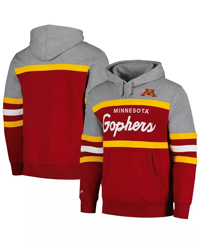 

Мужская бордовая толстовка с капюшоном Minnesota Golden Gophers Head Coach Mitchell & Ness