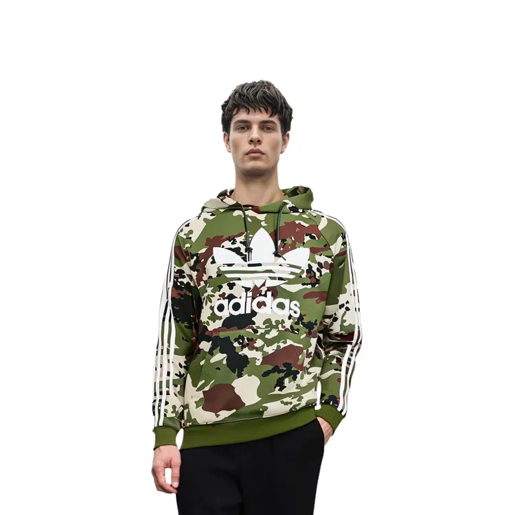 Камуфляжная толстовка с капюшоном зеленого цвета Adidas Originals, цвет Wild pine color — фото 2
