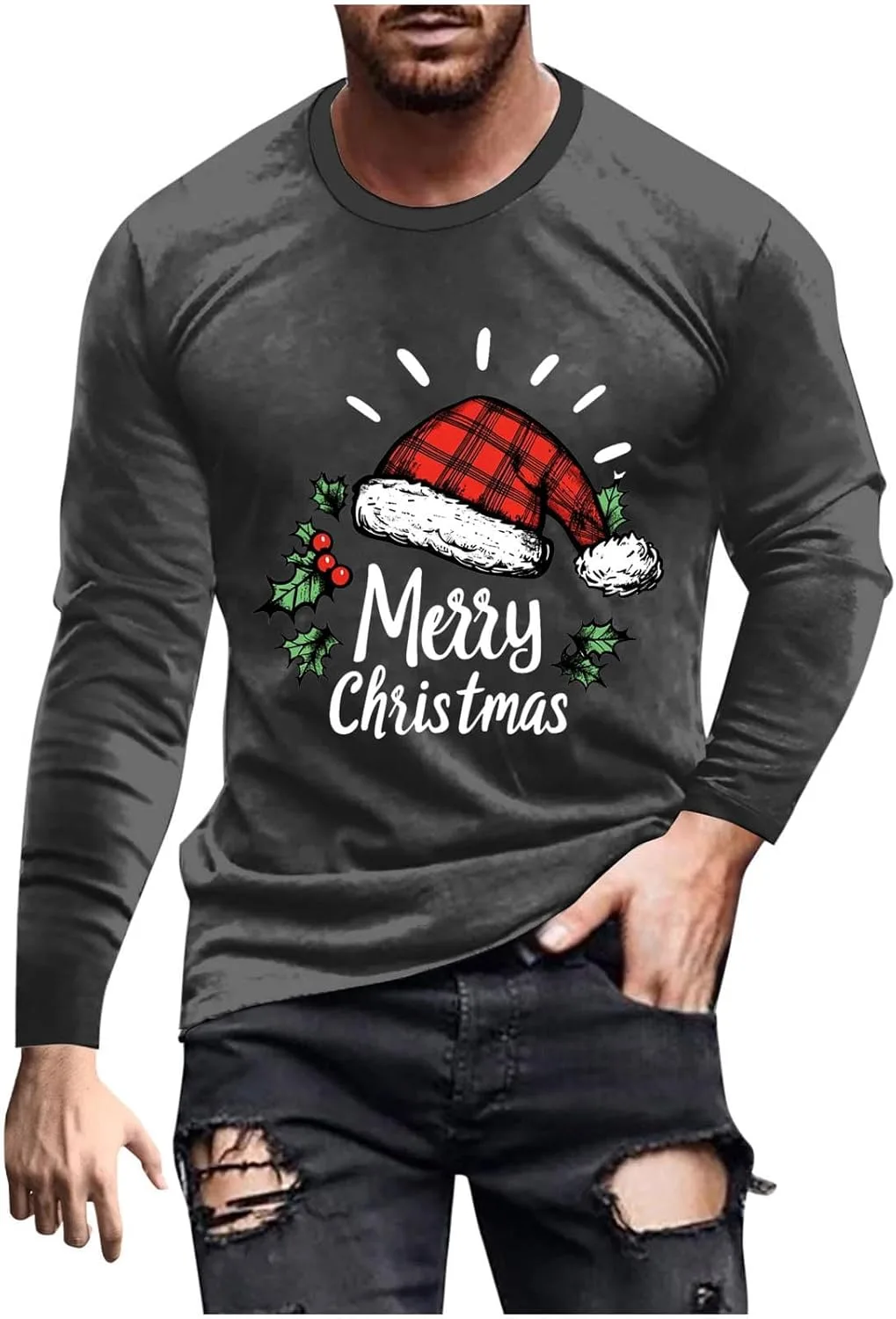 

Мужская футболка с длинным рукавом и принтом