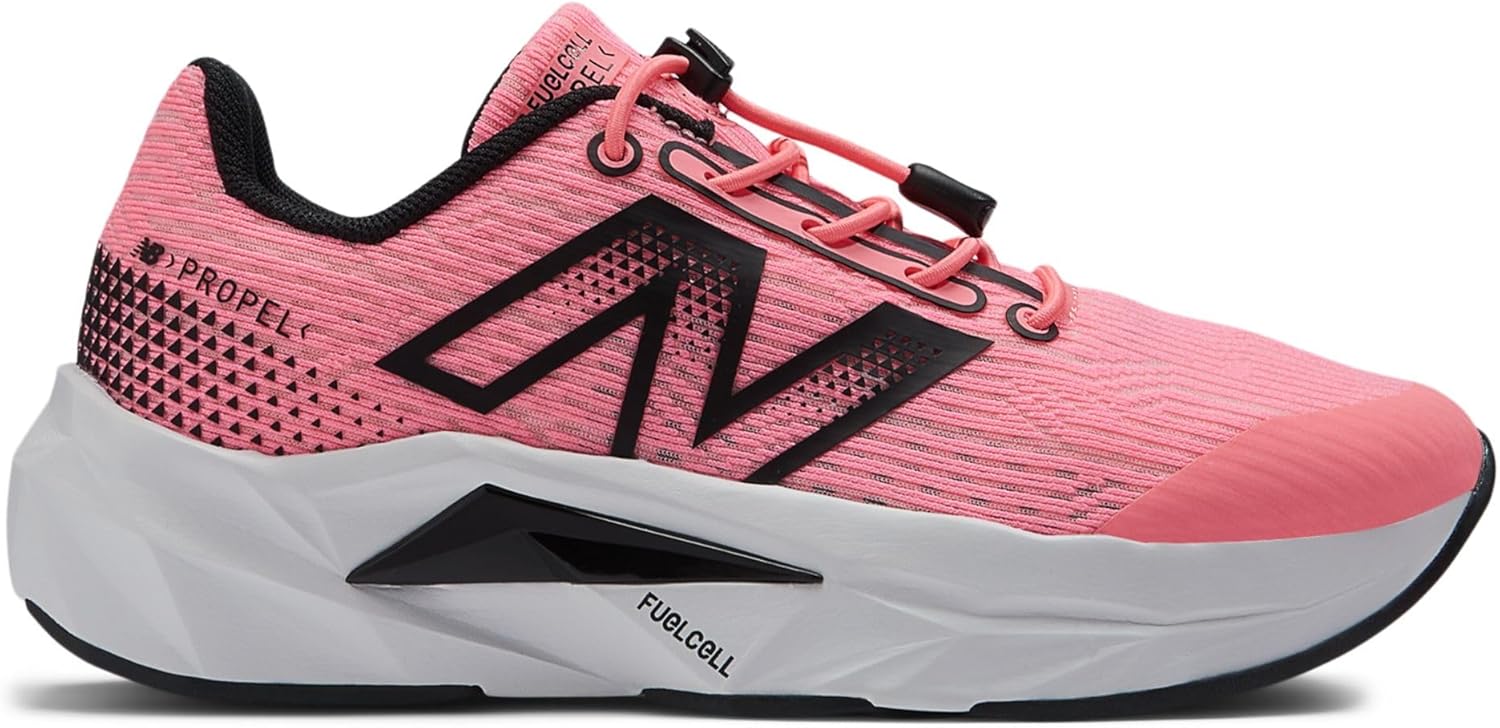 Детские кроссовки New Balance FuelCell Propel V5 Bungee (унисекс), черный/розовый — фото 2