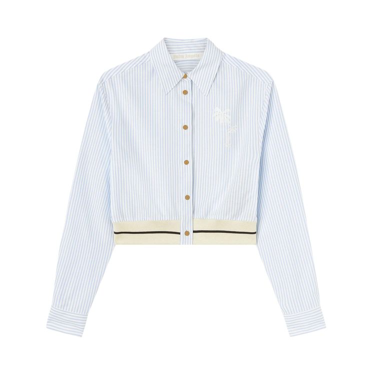 

Рубашка Palm Angels Palms Stripes Crop Shirt 'Light Blue', синий
