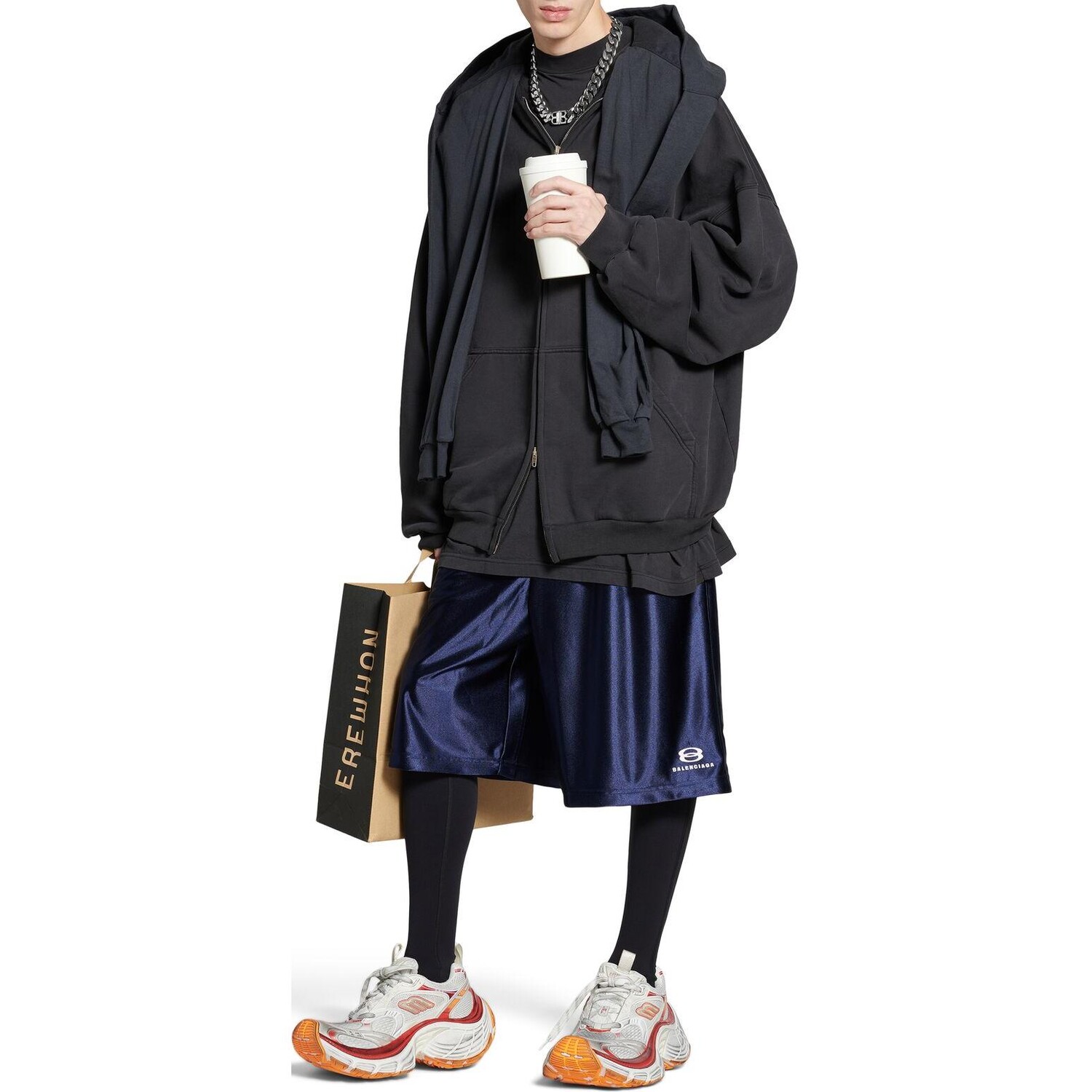 Толстовка с капюшоном Incognito Unity Sport Icon на молнии FW24 Balenciaga, темно-синий — фото 3