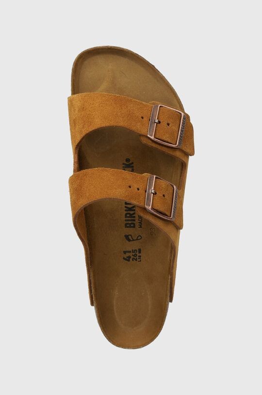 Замшевые шлепанцы Arizona Birkenstock, коричневый — фото 4