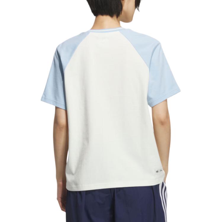 Футболка Disney SS25 с рукавом реглан женская Adidas Originals, белый/синий — фото 4