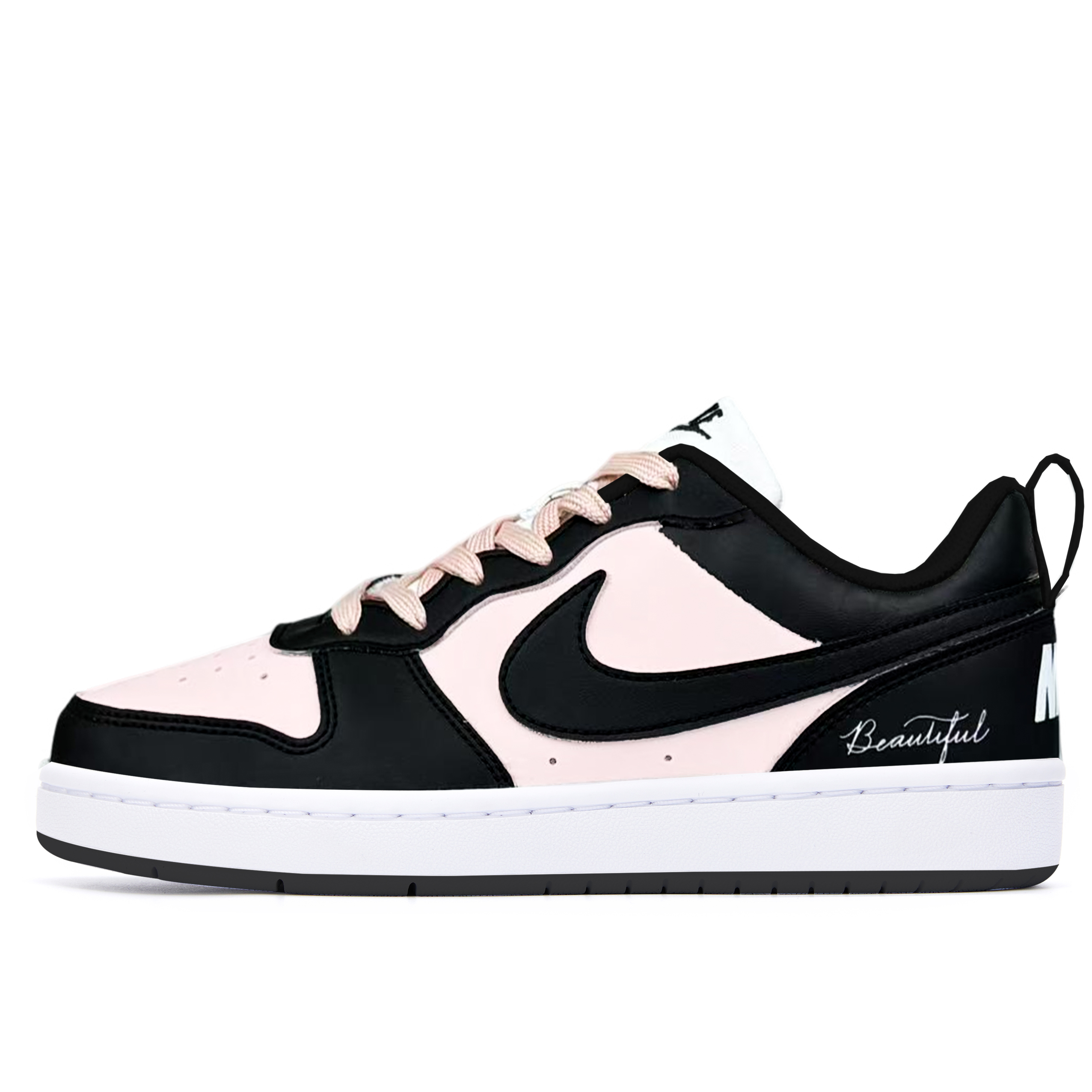 Низкие кроссовки для скейтбординга Court Borough для подростков Nike, черный/розовый — фото 2
